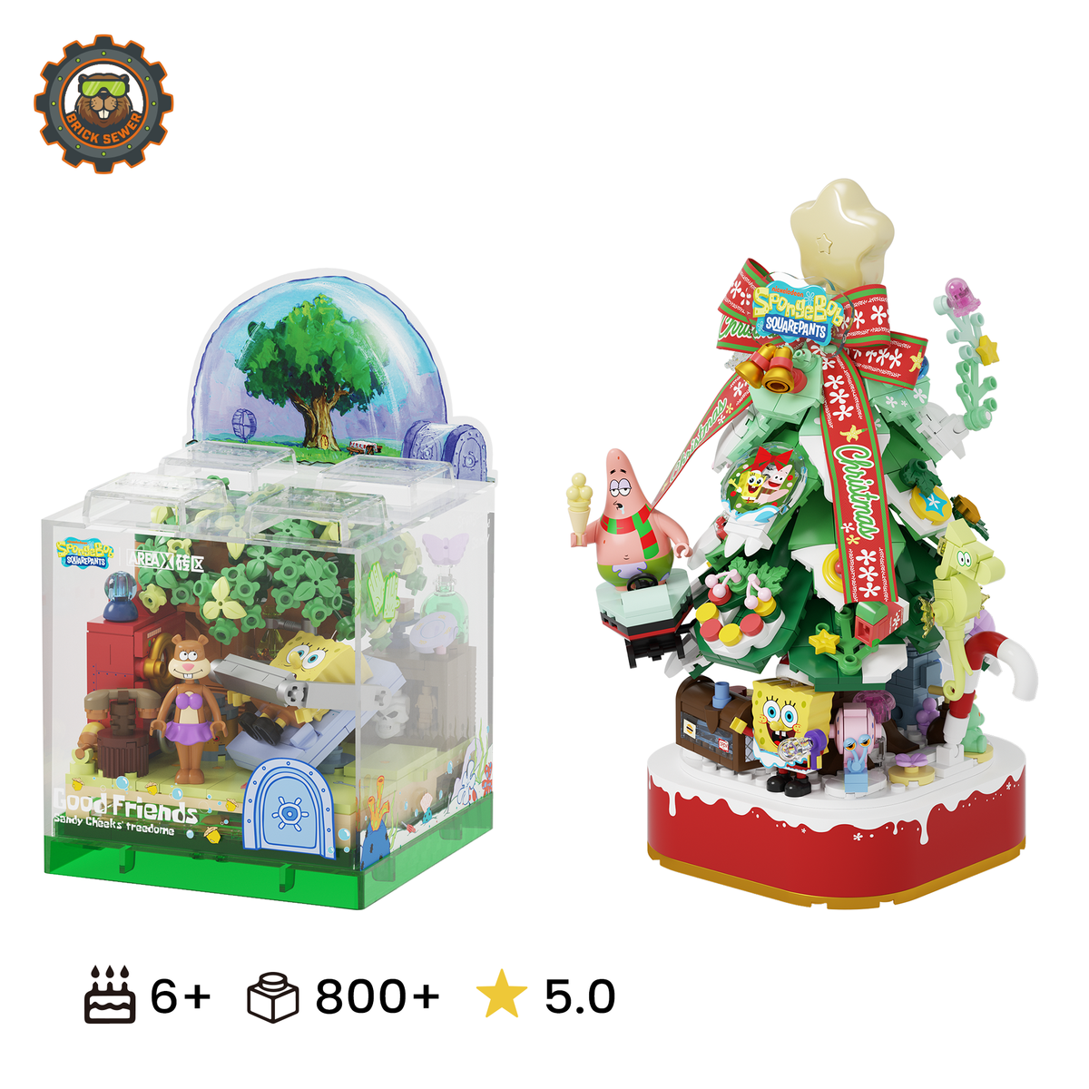 AreaX SpongeBob Christmas Tree + Sandy's Treedome Set