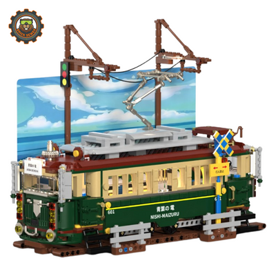 HUIJI Vintage Japanese Tram Building Block Set H1018
