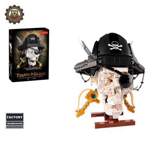 BrickSewer Pirate Skull Building Block Display ☠️ KQ301