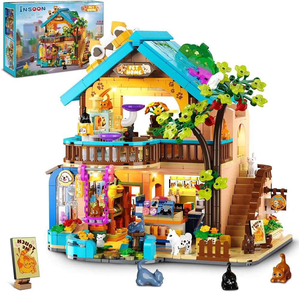 INSOON City Pet Shop Building Set with Lights SC8823