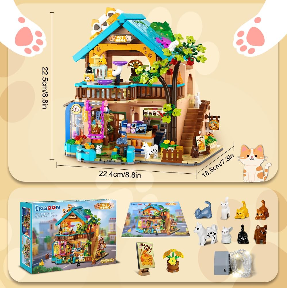 INSOON City Pet Shop Building Set with Lights SC8823