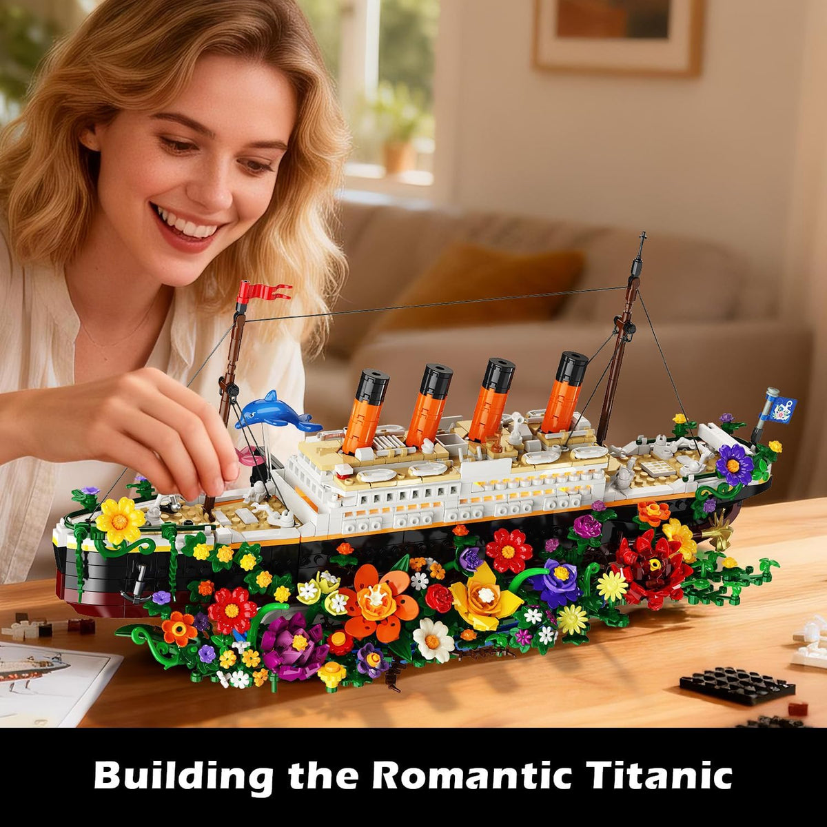 INSOON Flower Titanic Building Set with Lights SC8832