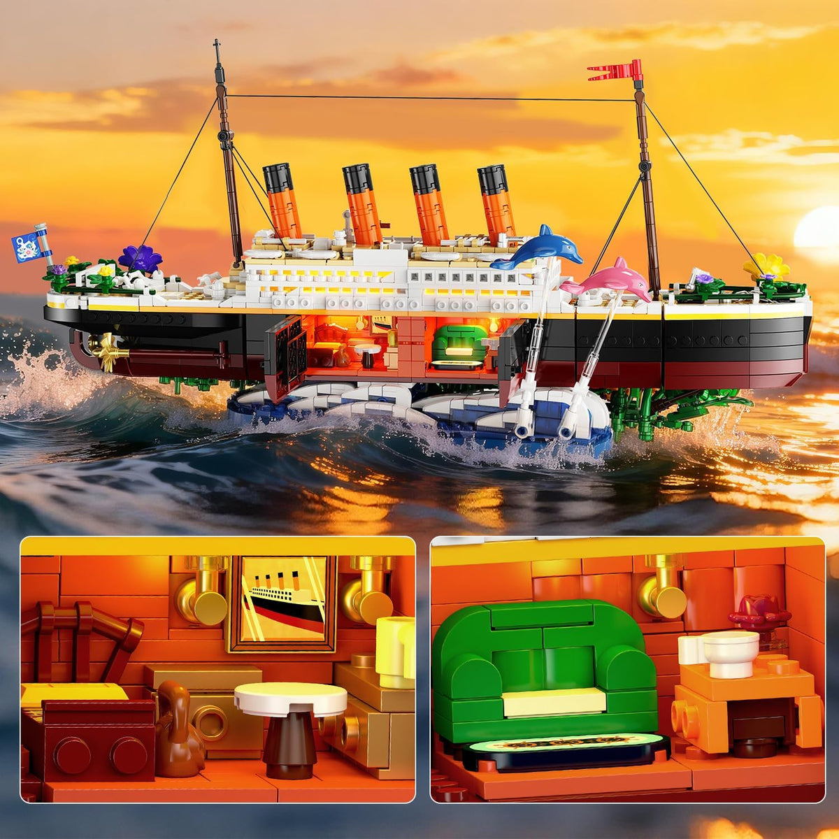 INSOON Flower Titanic Building Set with Lights SC8832
