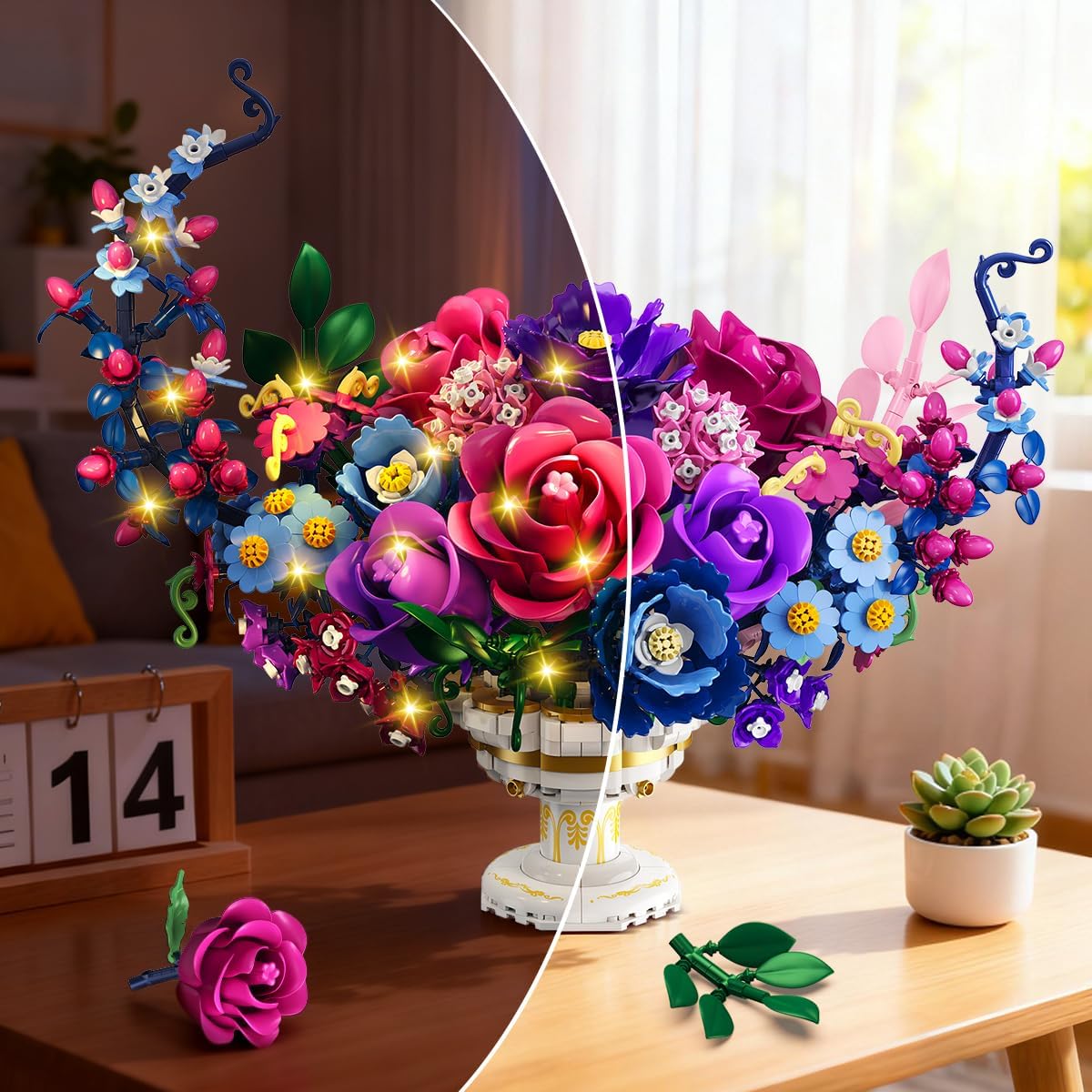 INSOON Moon Flower Bouquet Building Set with Lights SC9970
