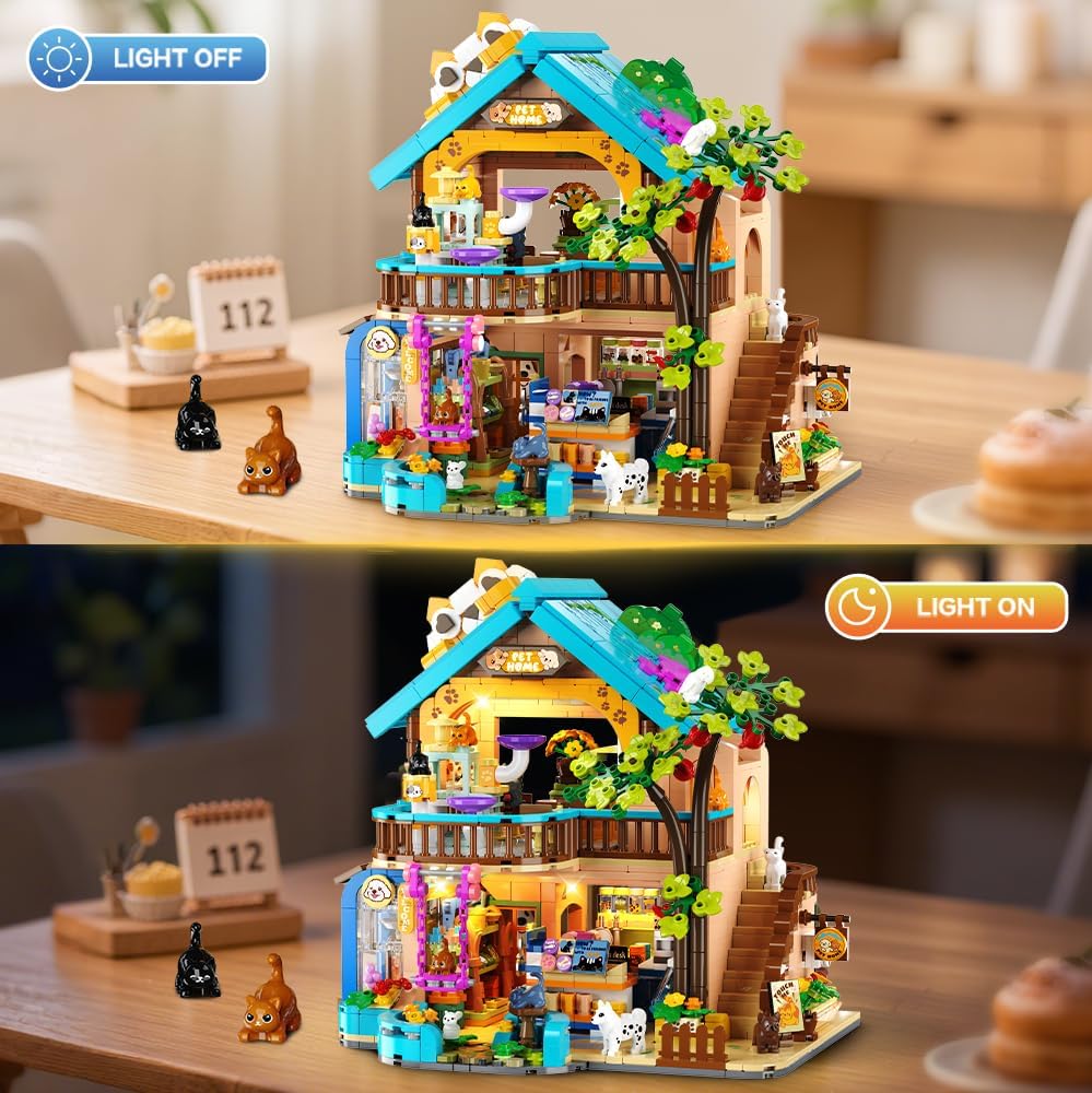 INSOON City Pet Shop Building Set with Lights SC8823