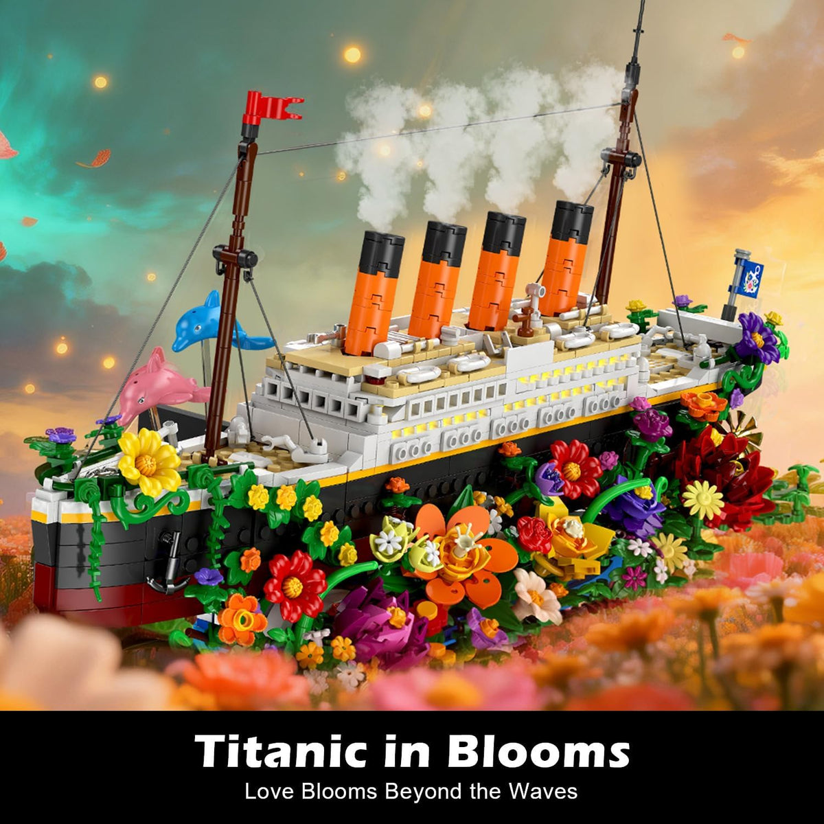 INSOON Flower Titanic Building Set with Lights SC8832