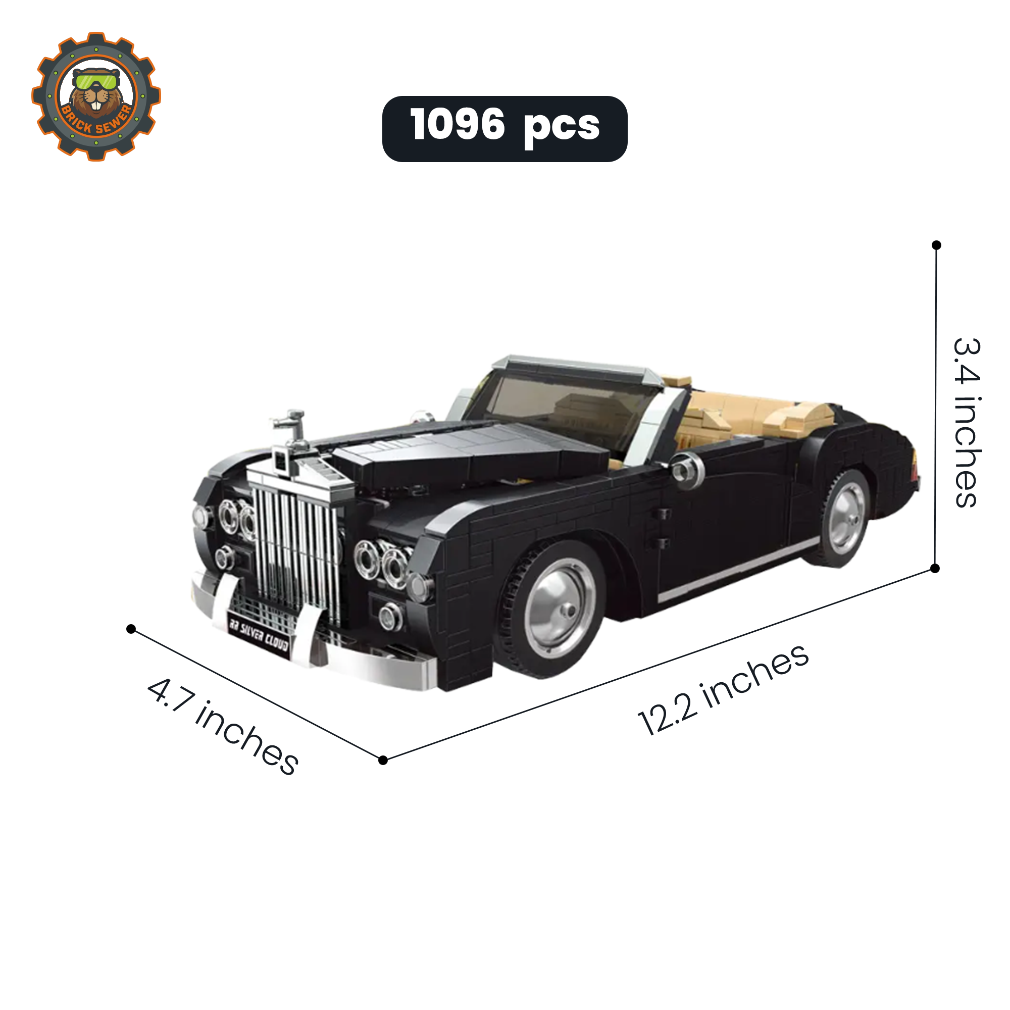 Mould King RR Silver Cloud Convertible 10006SMK