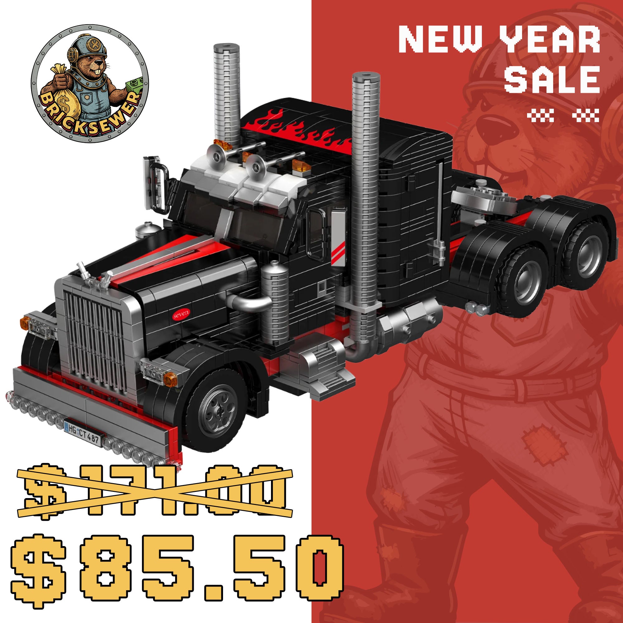 Mould King 10037 American Truck Building Set | 1,797 Pcs