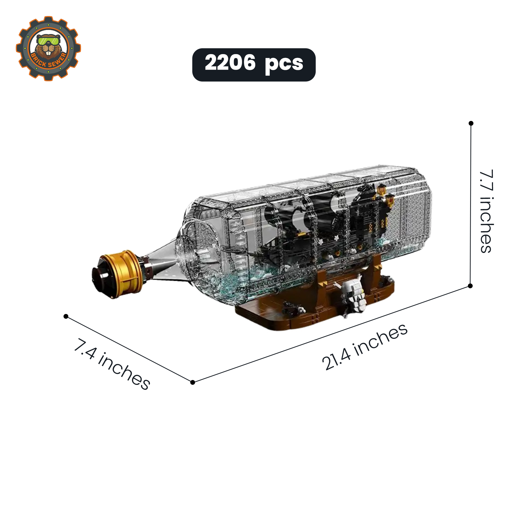 Mould King Black Pearl in a Bottle 10065SMK