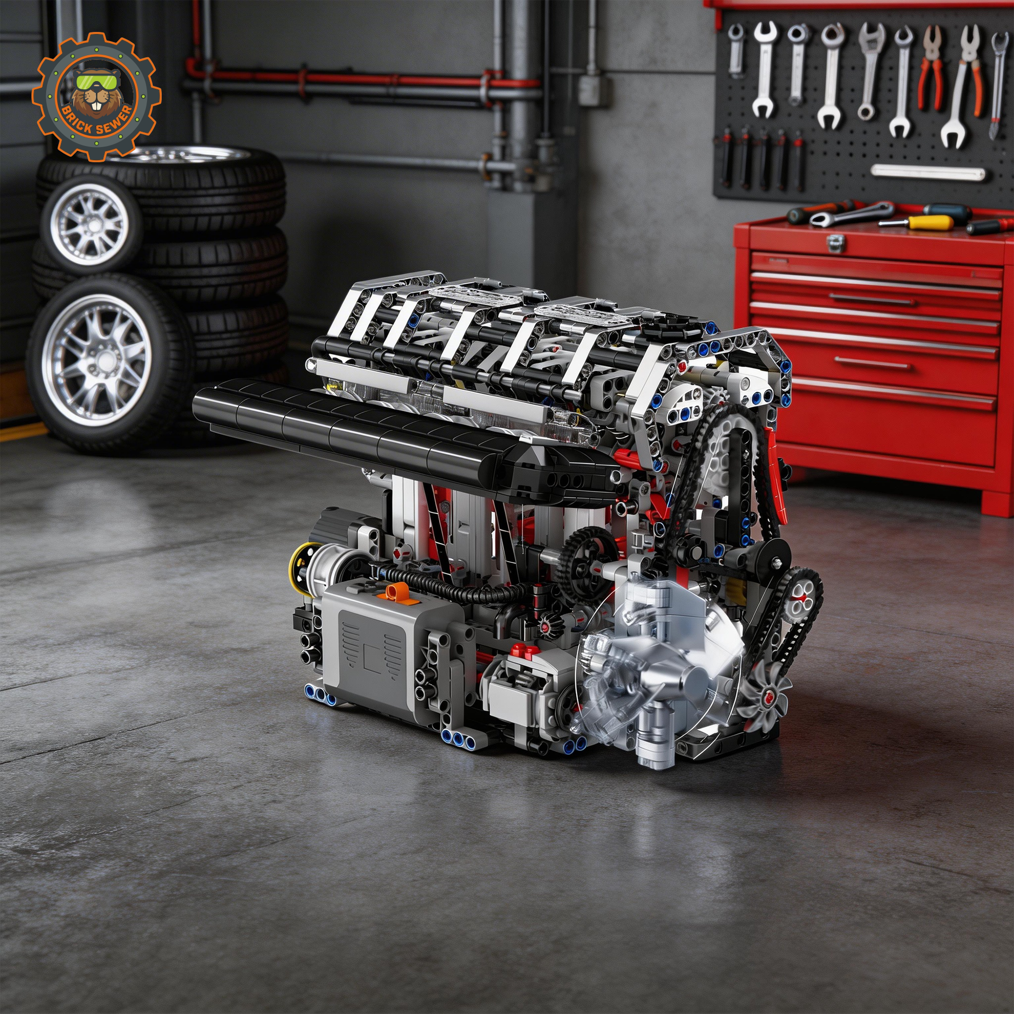 【Father's Day gift🎁】MouldKing V8 Engine Gearbox + Motorised L4 Engine FD26-ENG-BUNDLE
