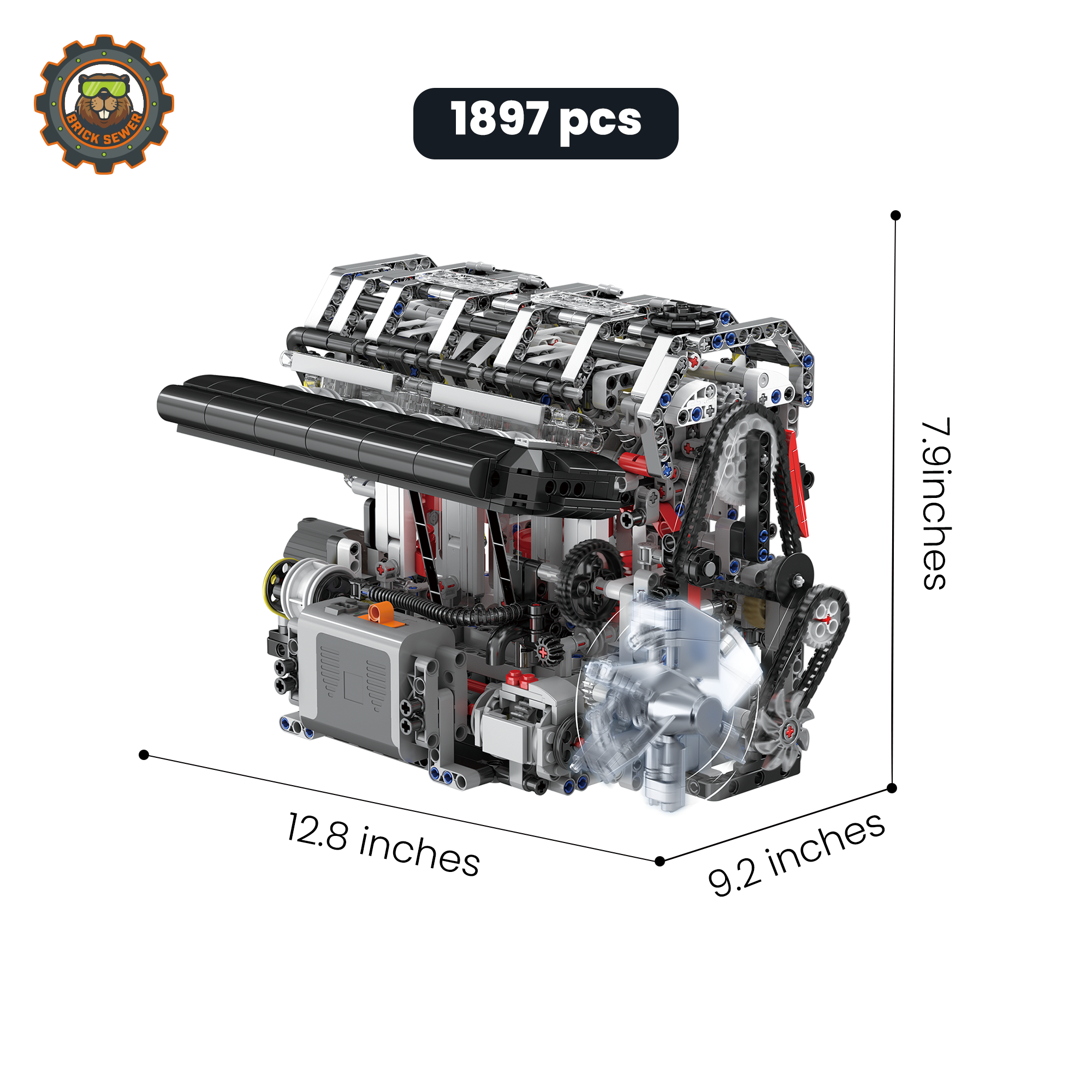 【Father's Day gift🎁】MouldKing V8 Engine Gearbox + Motorised L4 Engine FD26-ENG-BUNDLE