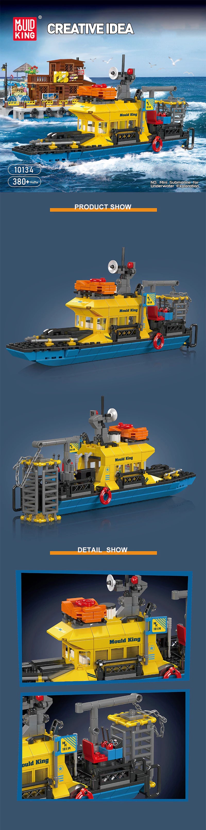 MouldKing 10134 Mini Underwater Exploration Ship City