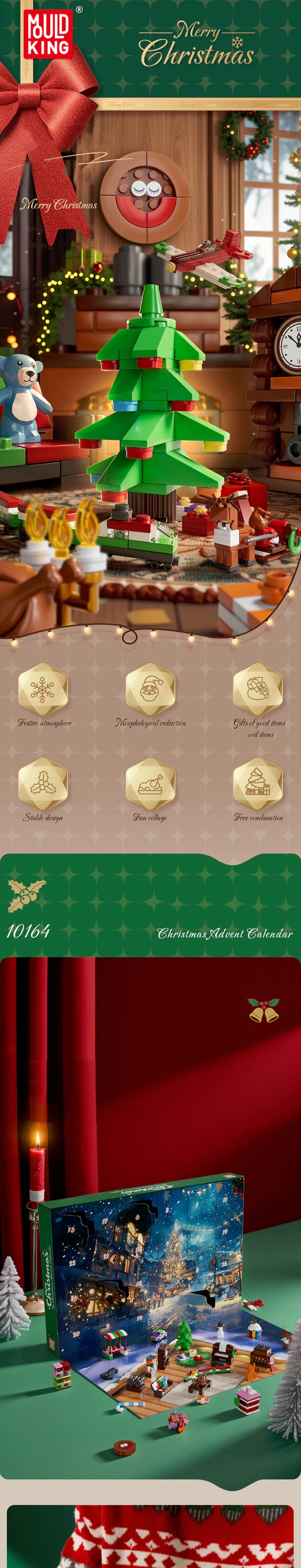 MouldKing Christmas Advent Calendar Blind Box Poke Box Christmas