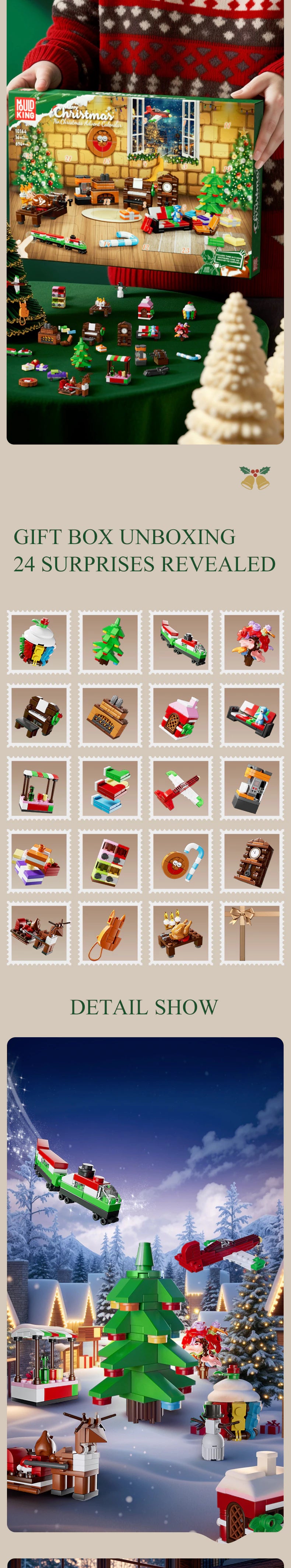 MouldKing Christmas Advent Calendar Blind Box Poke Box Christmas