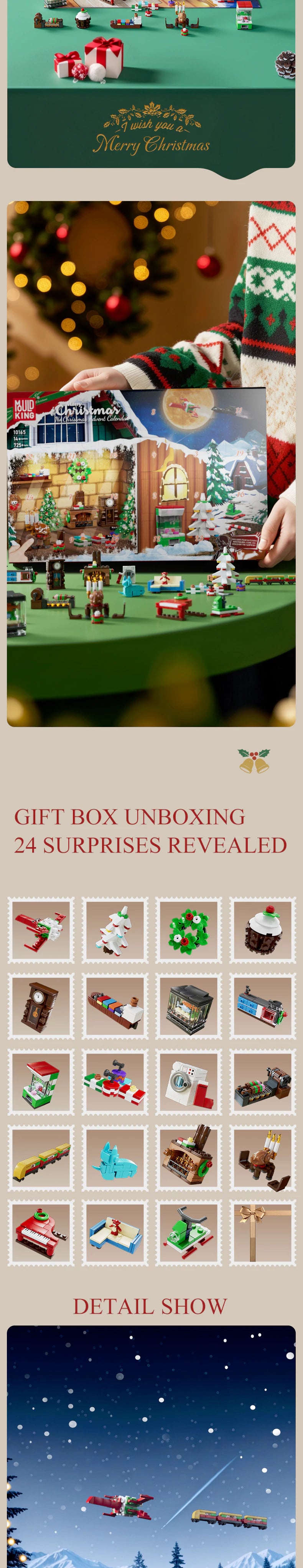 MouldKing Christmas Advent Calendar Blind Box Poke Box Christmas