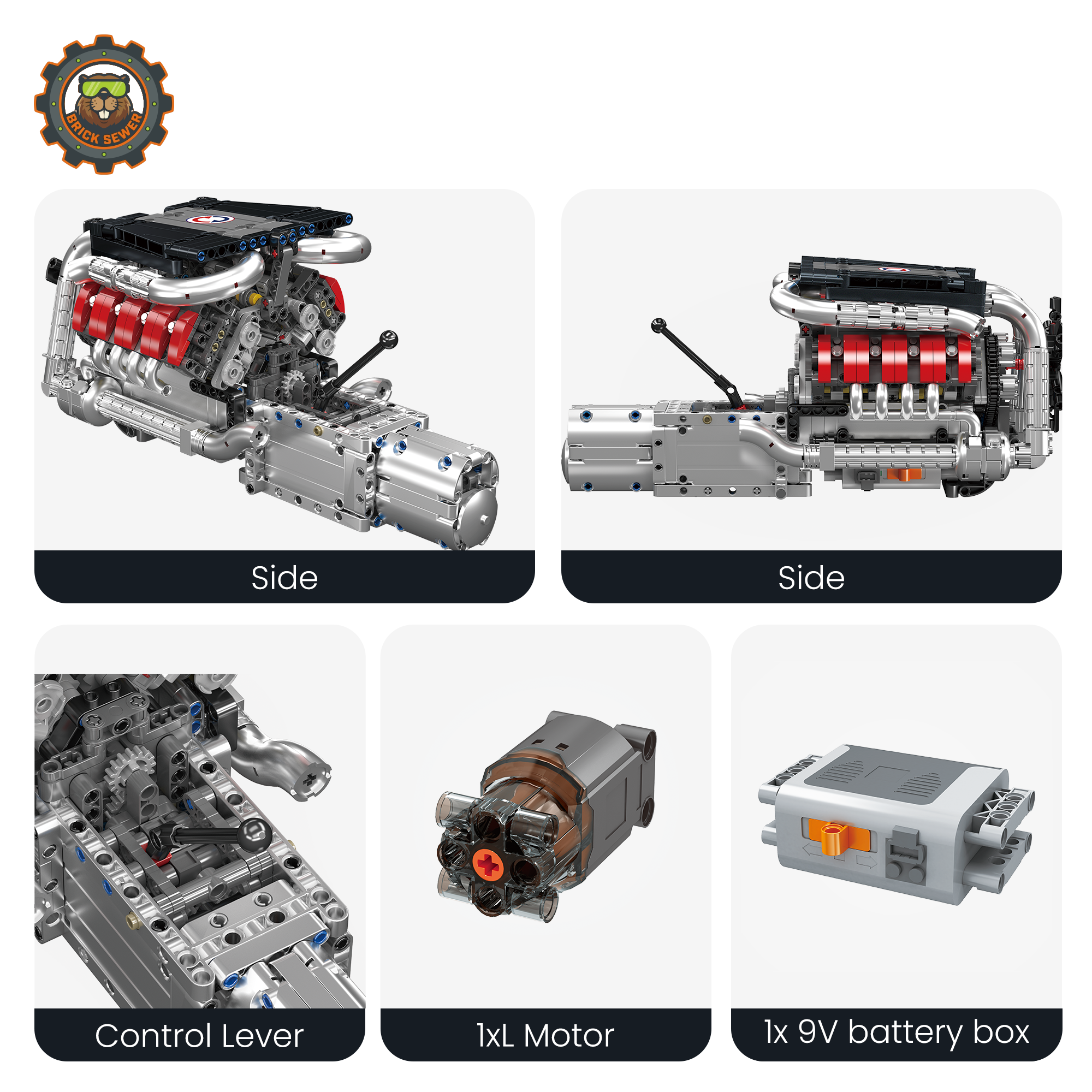 V8 Engine Gearbox 1169pcs