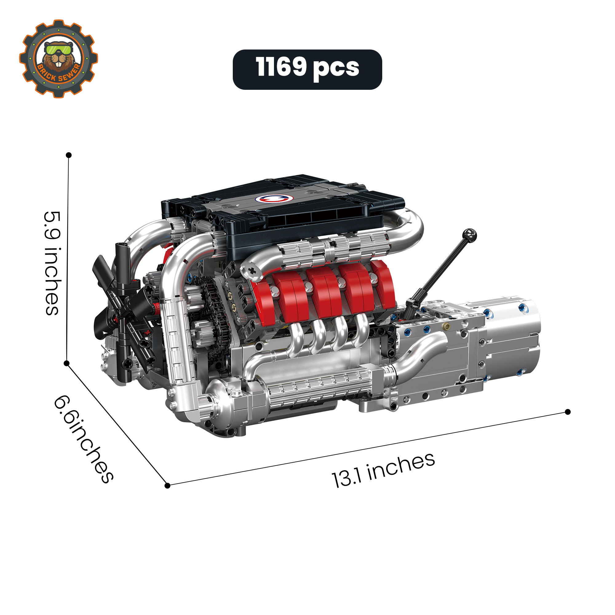 V8 Engine Gearbox 1169pcs