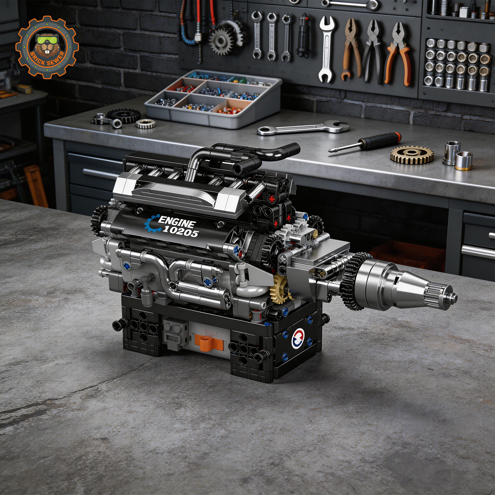 Motorised V12 Engine 733pcs