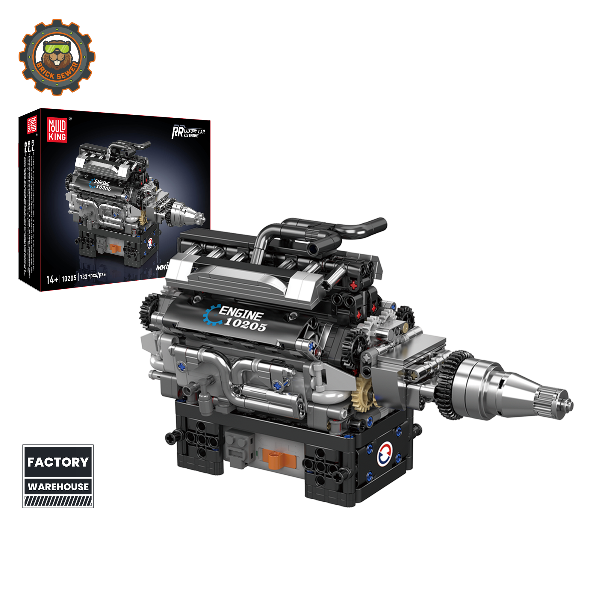 Motorised V12 Engine 733pcs