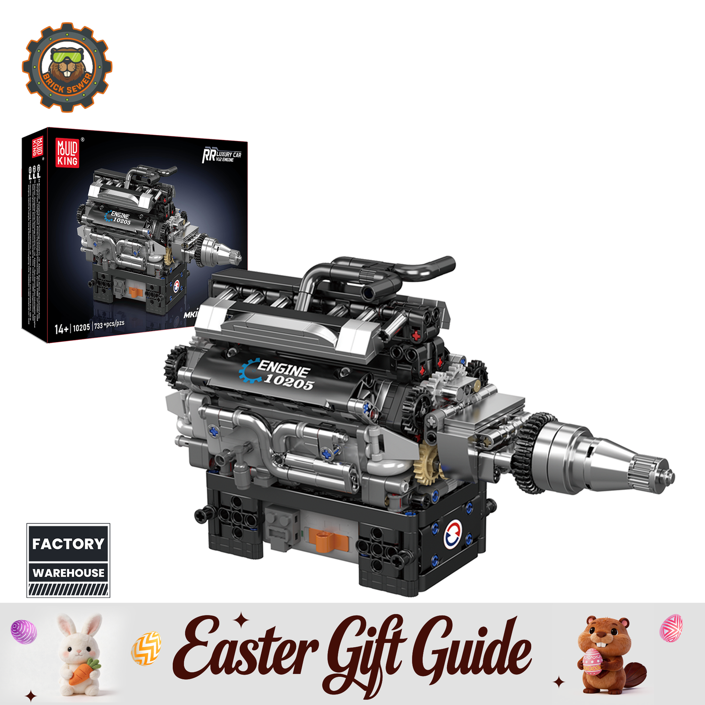 Motorised V12 Engine 733pcs