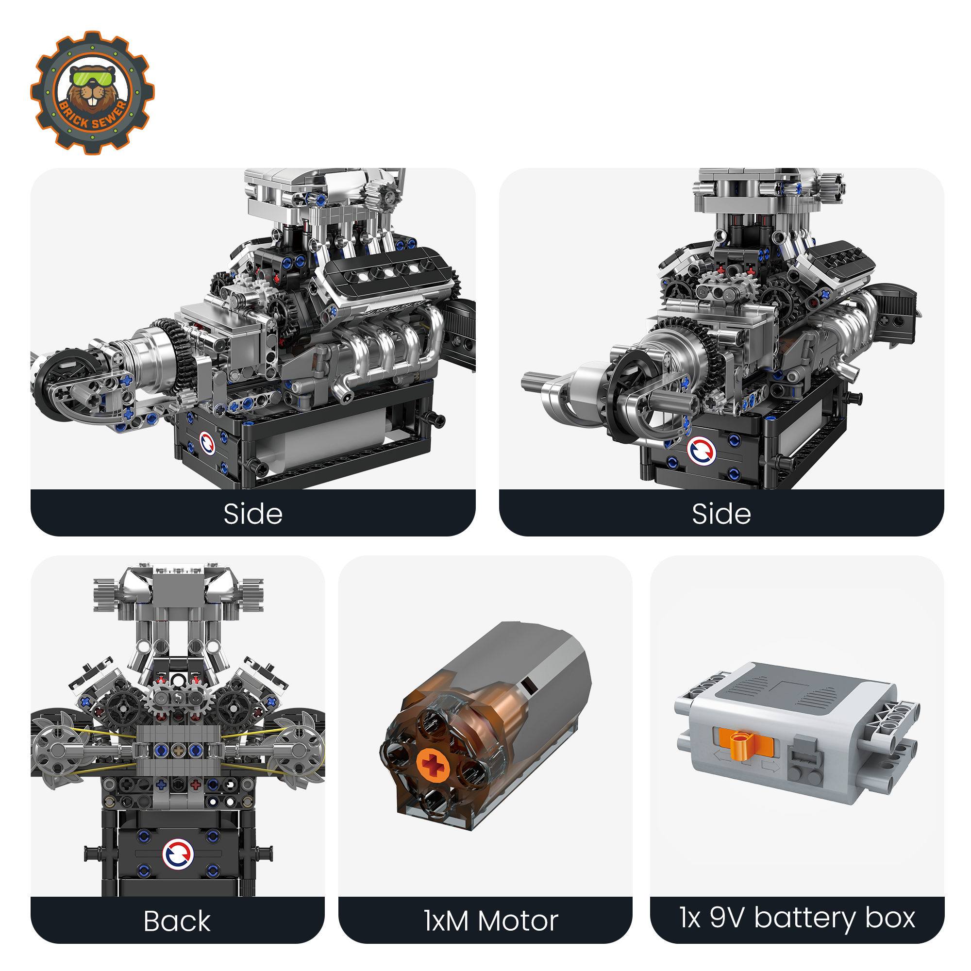 Turbocharged V8 Engine 737pcs