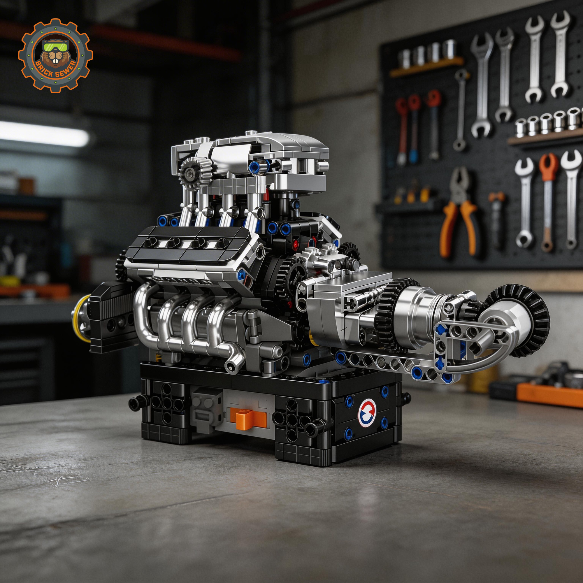 Turbocharged V8 Engine 737pcs