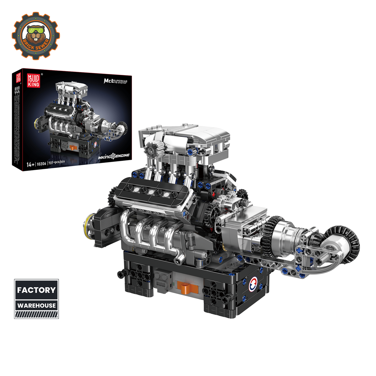 MouldKing Turbocharged V8 Engine 10206MK