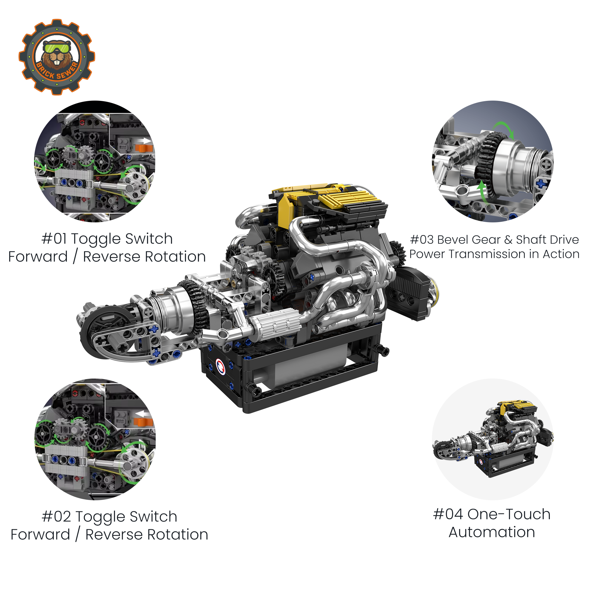 PAG Turbocharged V8 Engine 761pcs