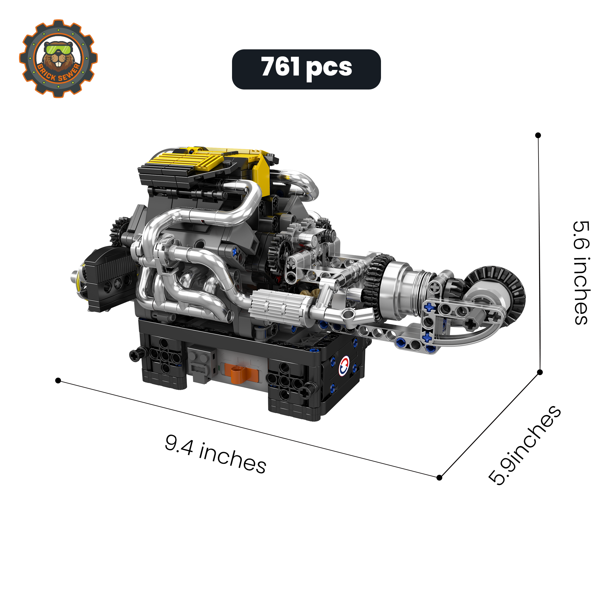 PAG Turbocharged V8 Engine 761pcs