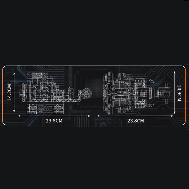 MouldKing 10207 PAG Supercar V12 Engine Technic