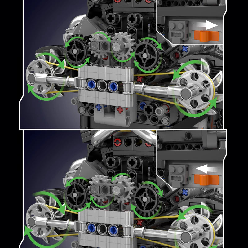 MouldKing 10207 PAG Supercar V12 Engine Technic