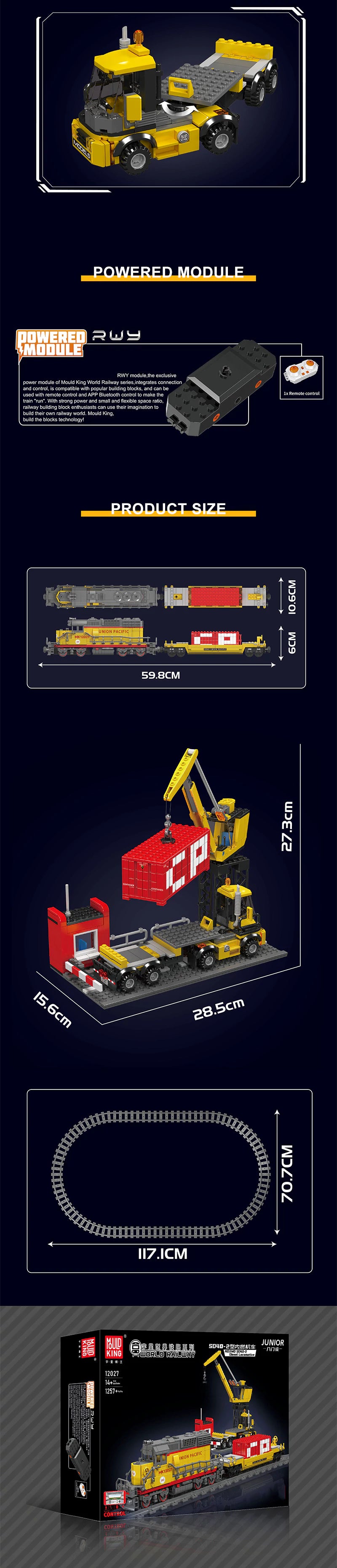 MouldKing 12027S EMD SD40-2 Diesel Locomotive Technic