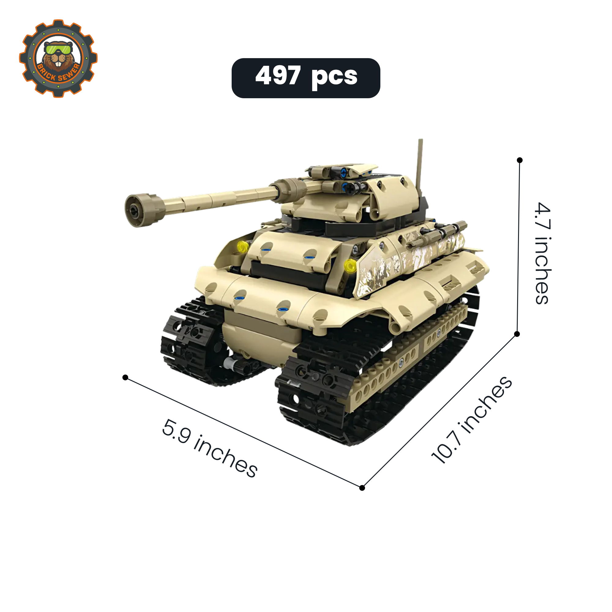Mould King Heavy Tracked Tank RC Model 13011MK