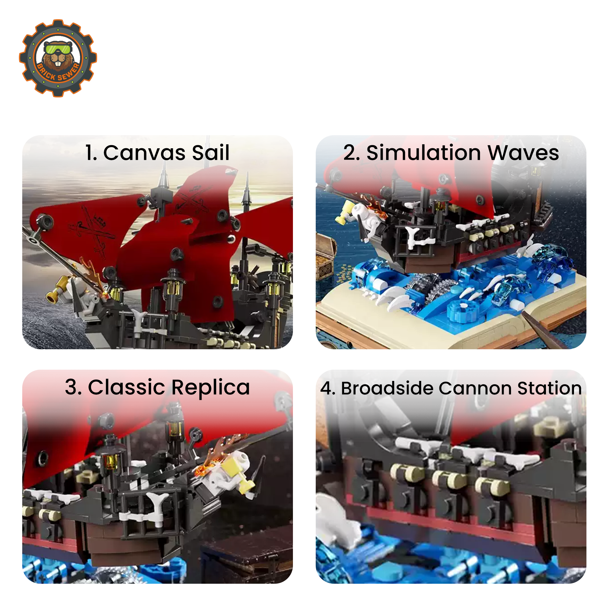 MJI Queen Anne Battleship Building Blocks Set