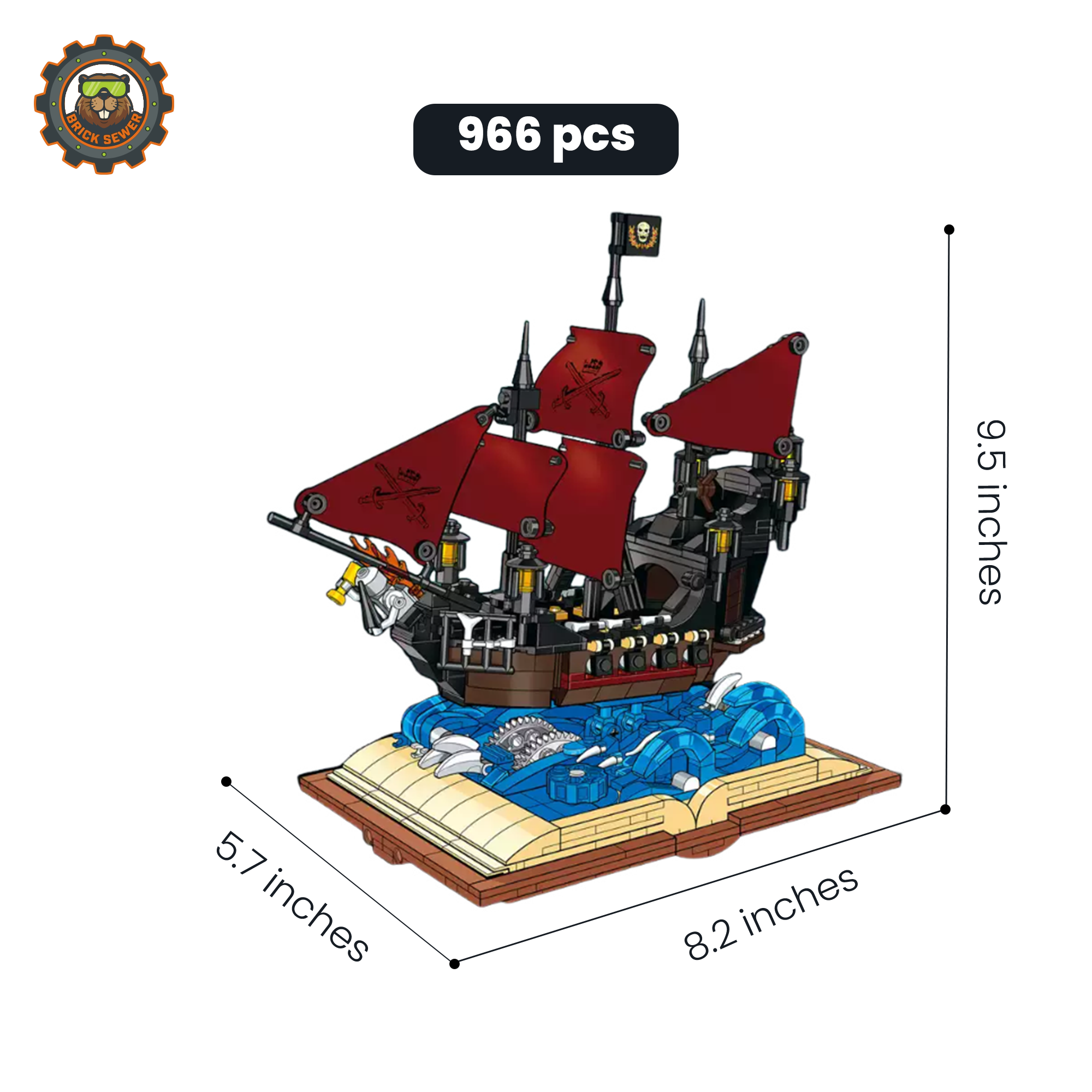 MJI Queen Anne Battleship Building Blocks Set
