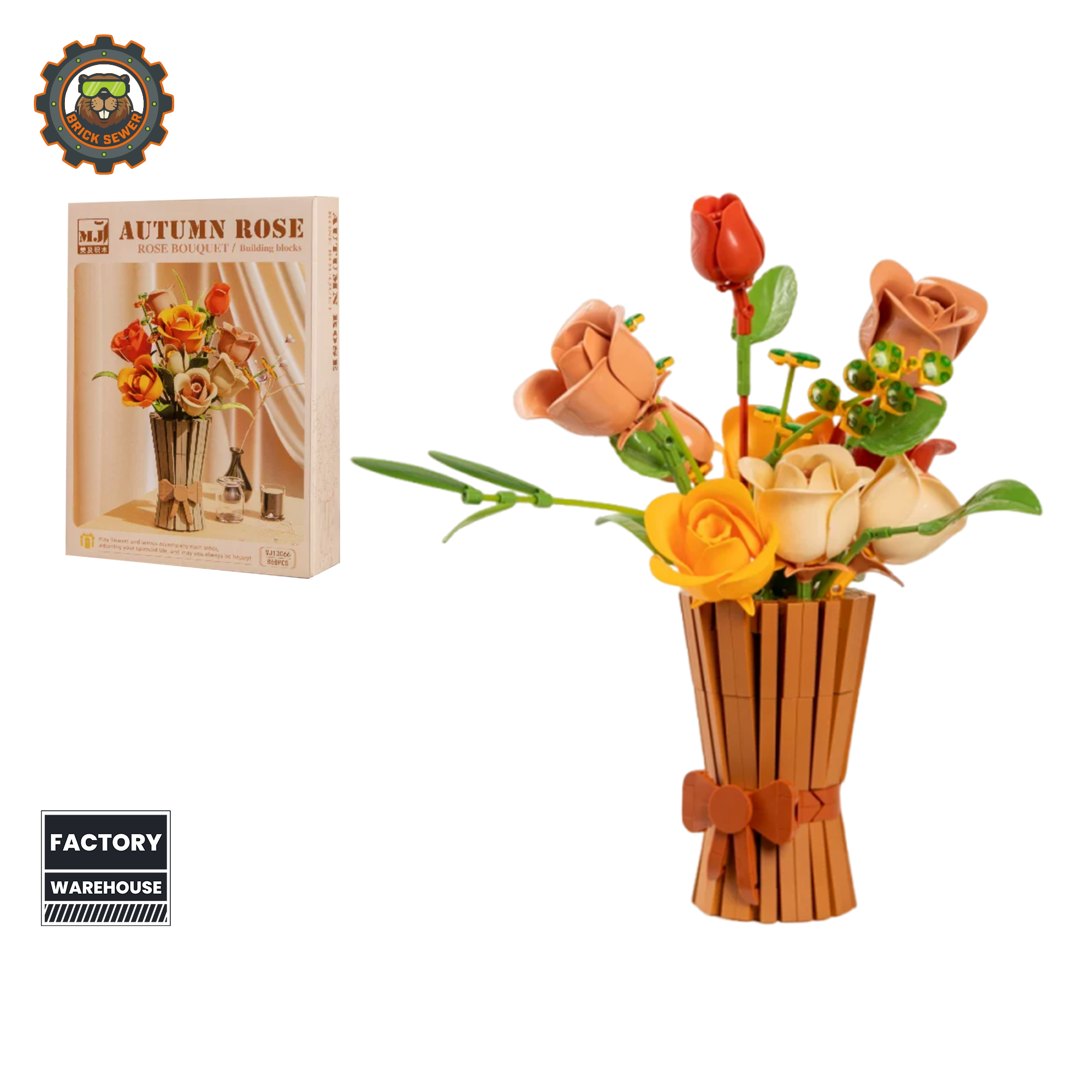 MJI Autumn Rose Bouquet Building Blocks Set