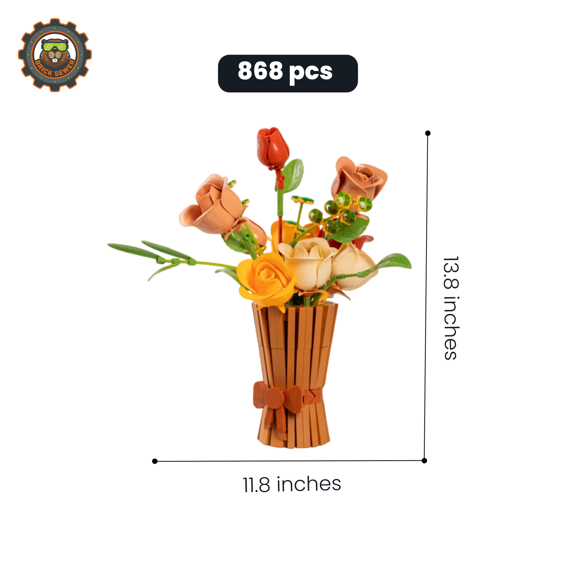 MJI Autumn Rose Bouquet Building Blocks Set
