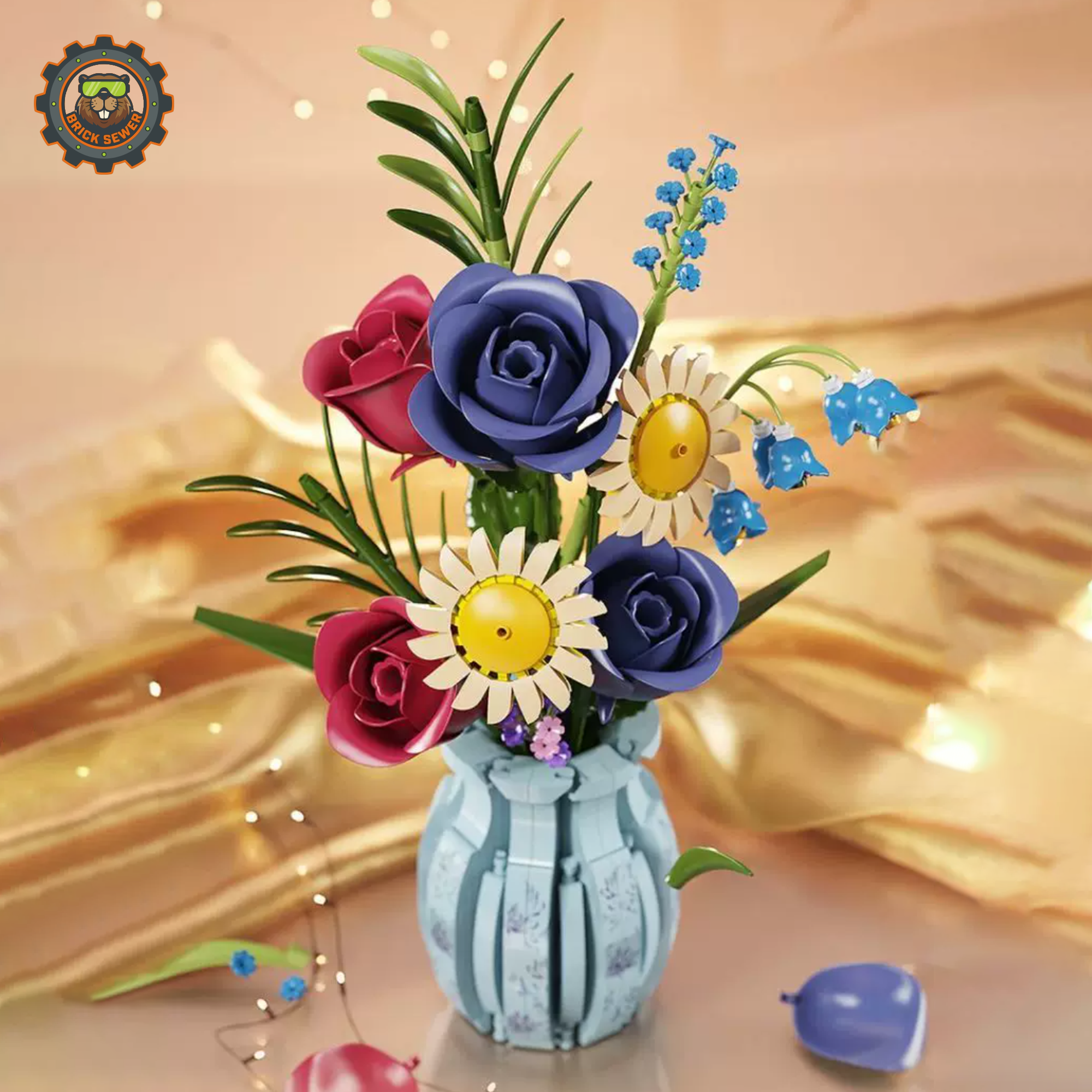 MJI Autumn Rose Bouquet Building Blocks Set