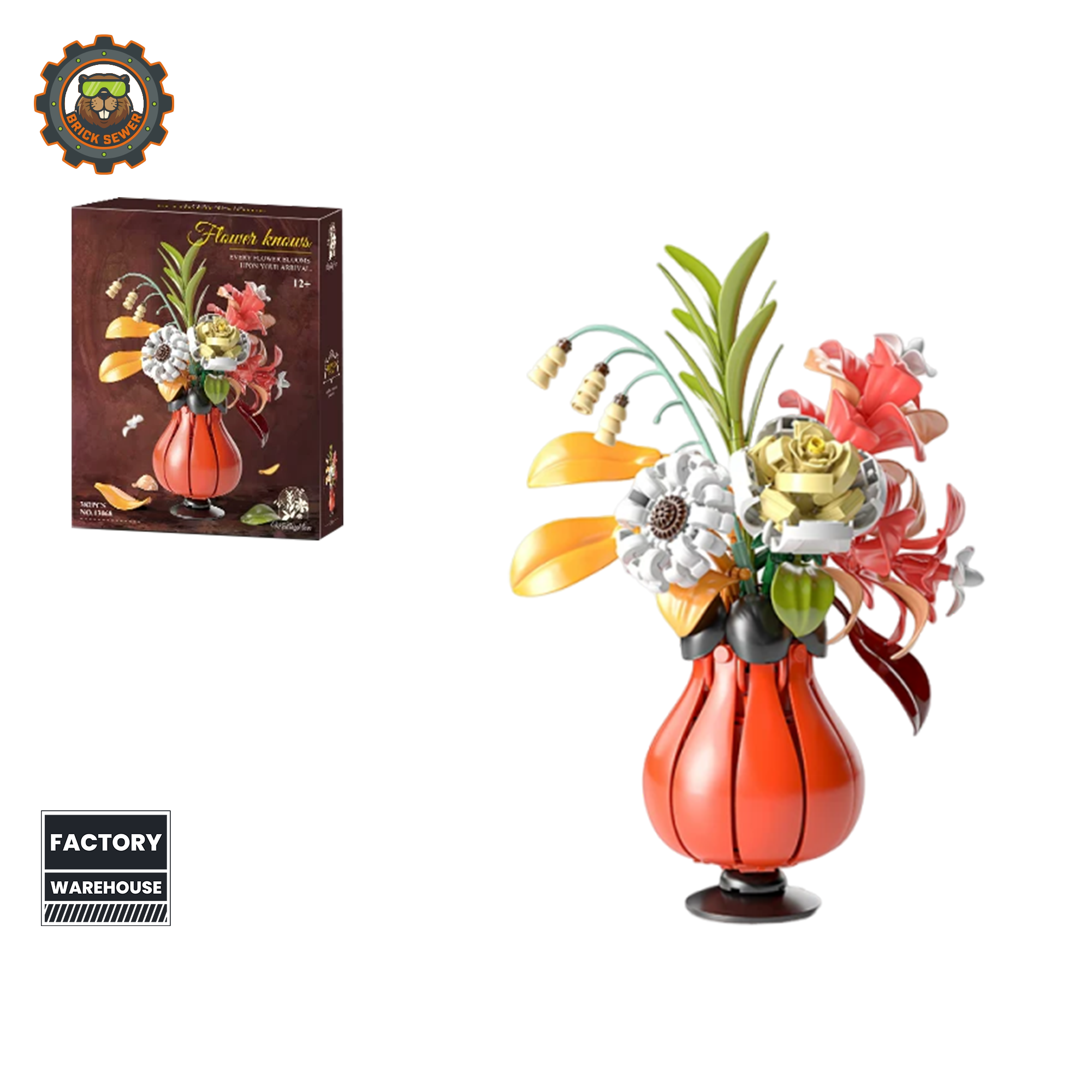 MJI Flower Knows Floral Vase Building Blocks Set