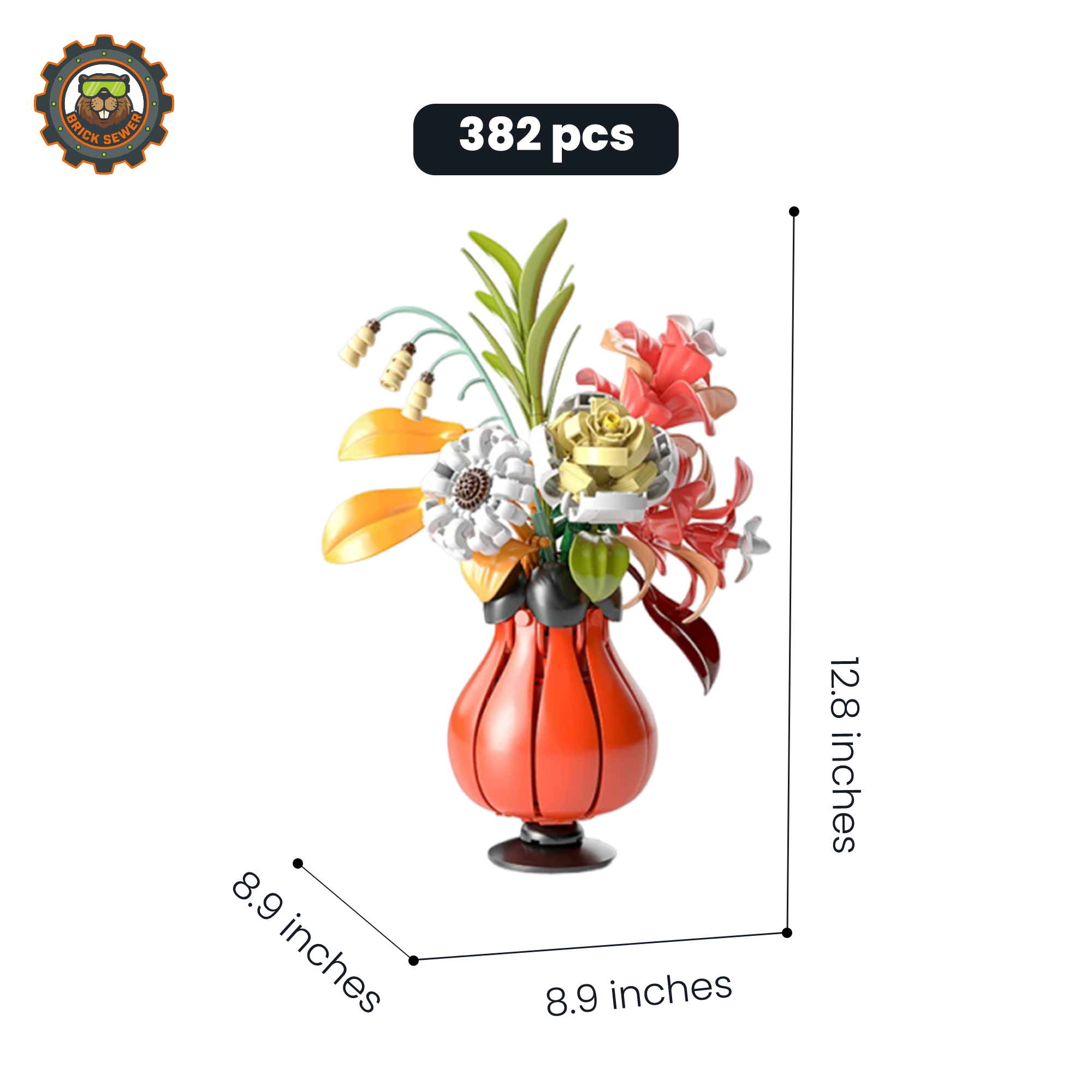 MJI Flower Knows Floral Vase Building Blocks Set
