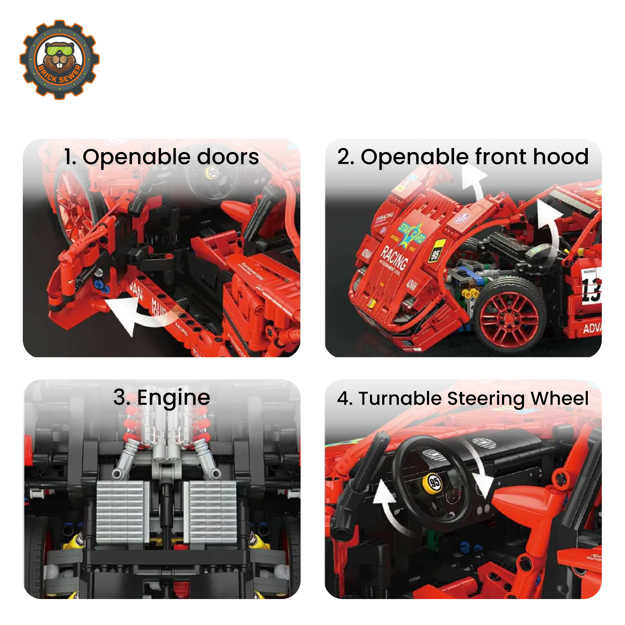 Mould King F40 LM Racing Car 13095MK