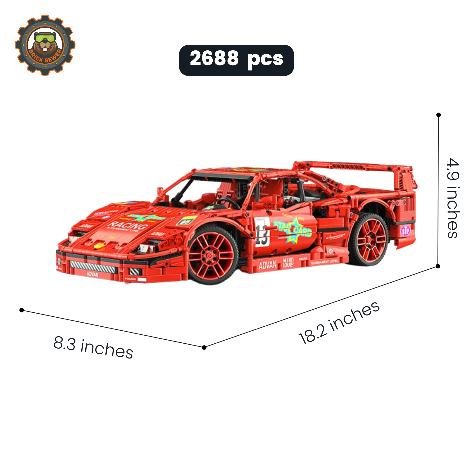 Mould King F40 LM Racing Car 13095MK