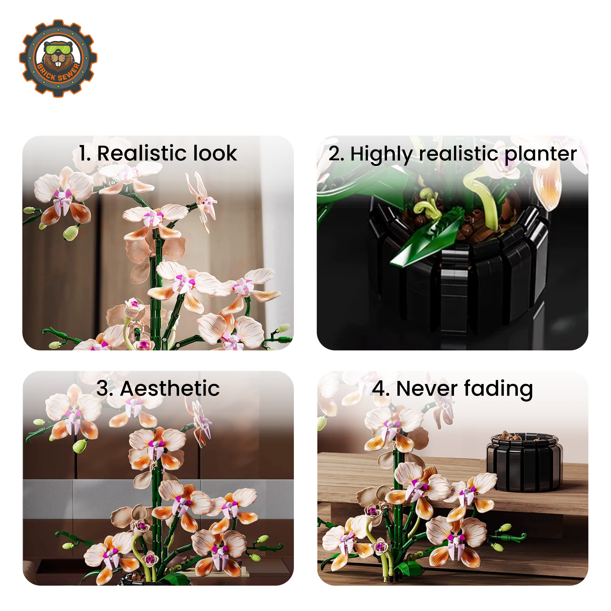 MJI Phalaenopsis Orchid Building Blocks Set