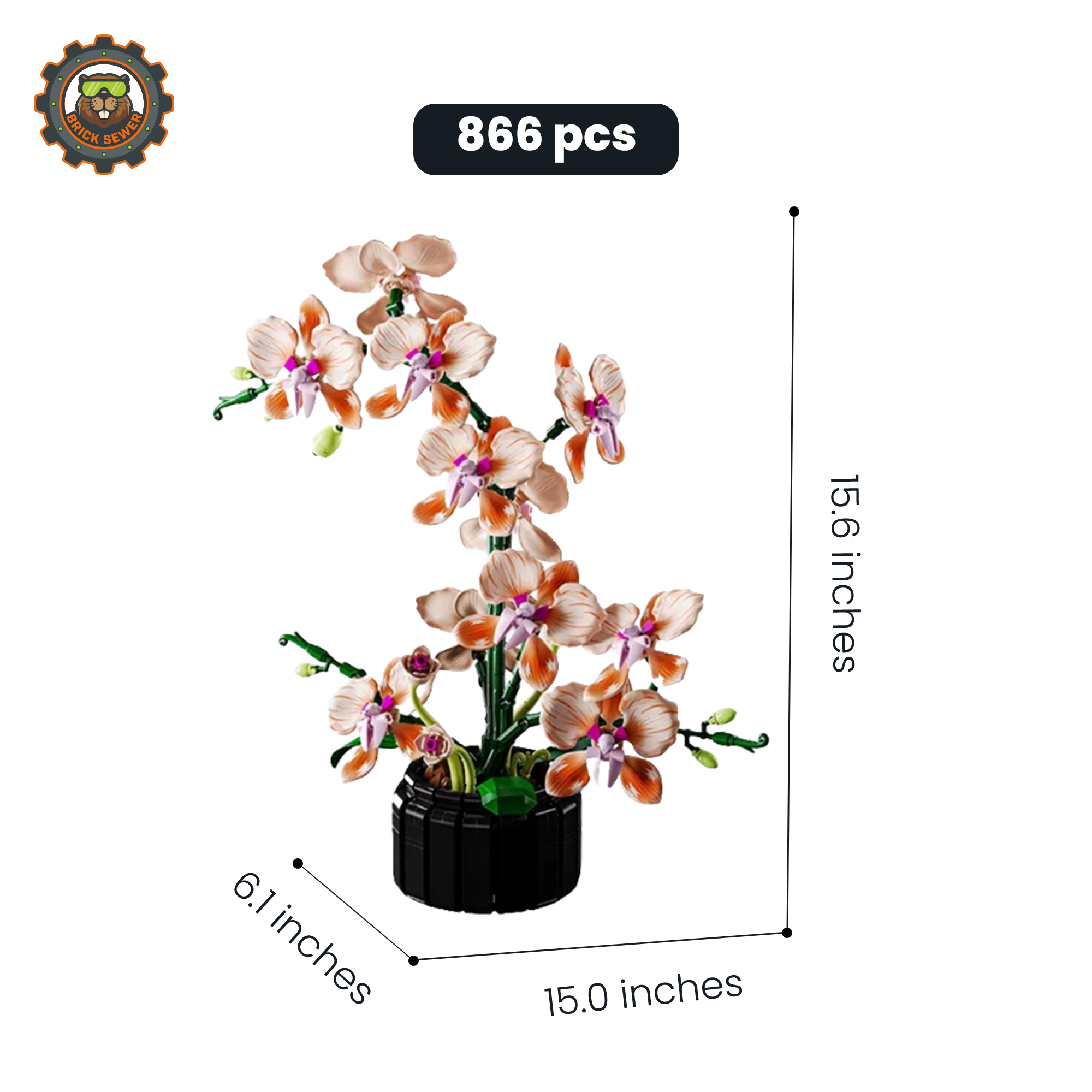 MJI Phalaenopsis Orchid Building Blocks Set