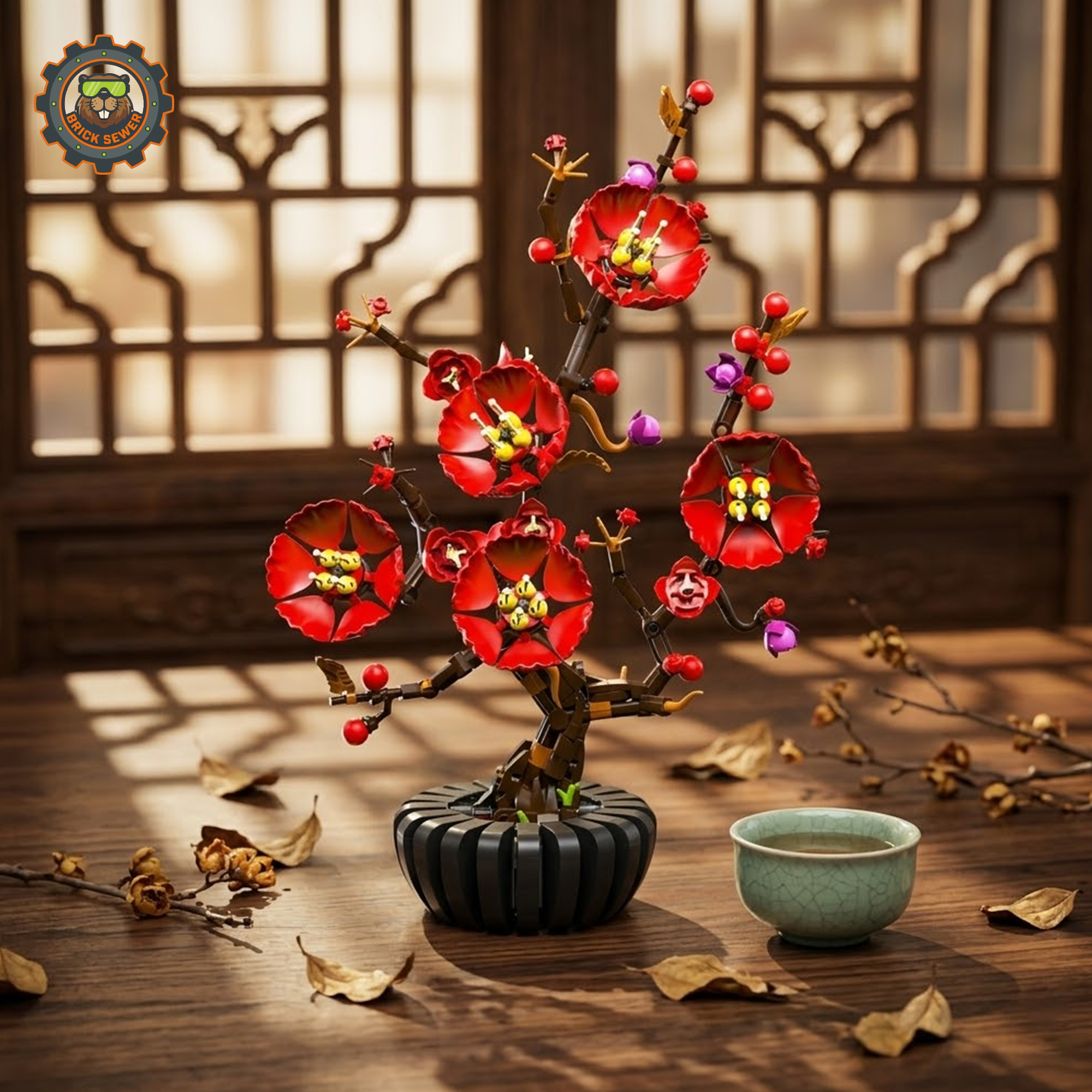 MJI Plum Blossom Bonsai Building Blocks Set