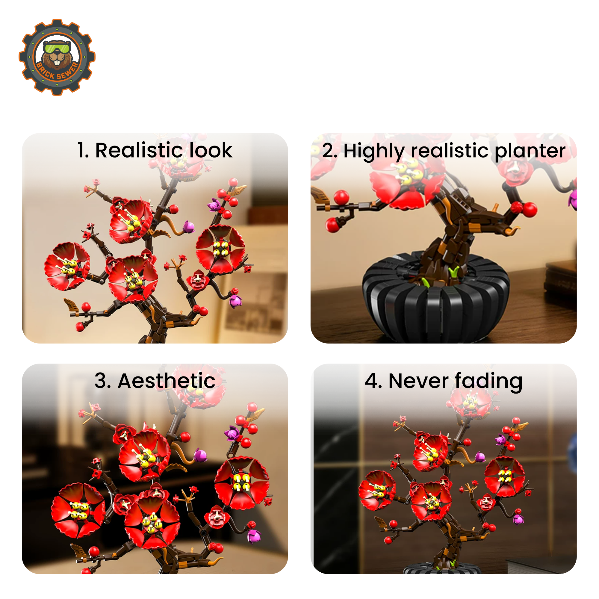 MJI Plum Blossom Bonsai Building Blocks Set