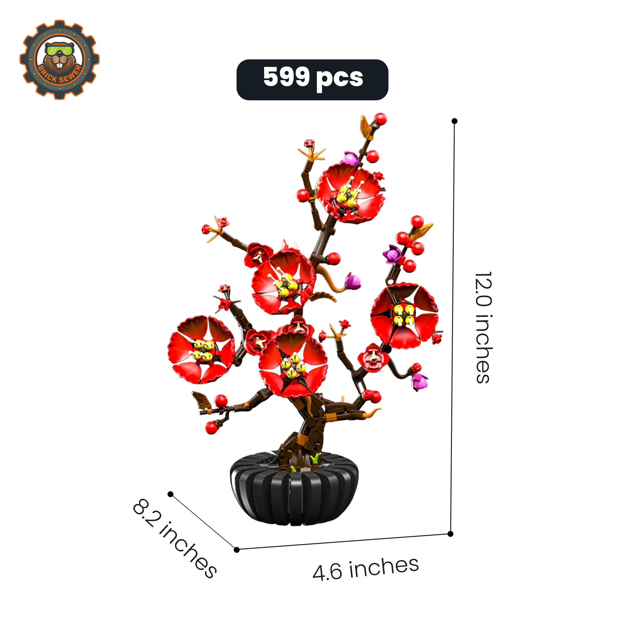 MJI Plum Blossom Bonsai Building Blocks Set
