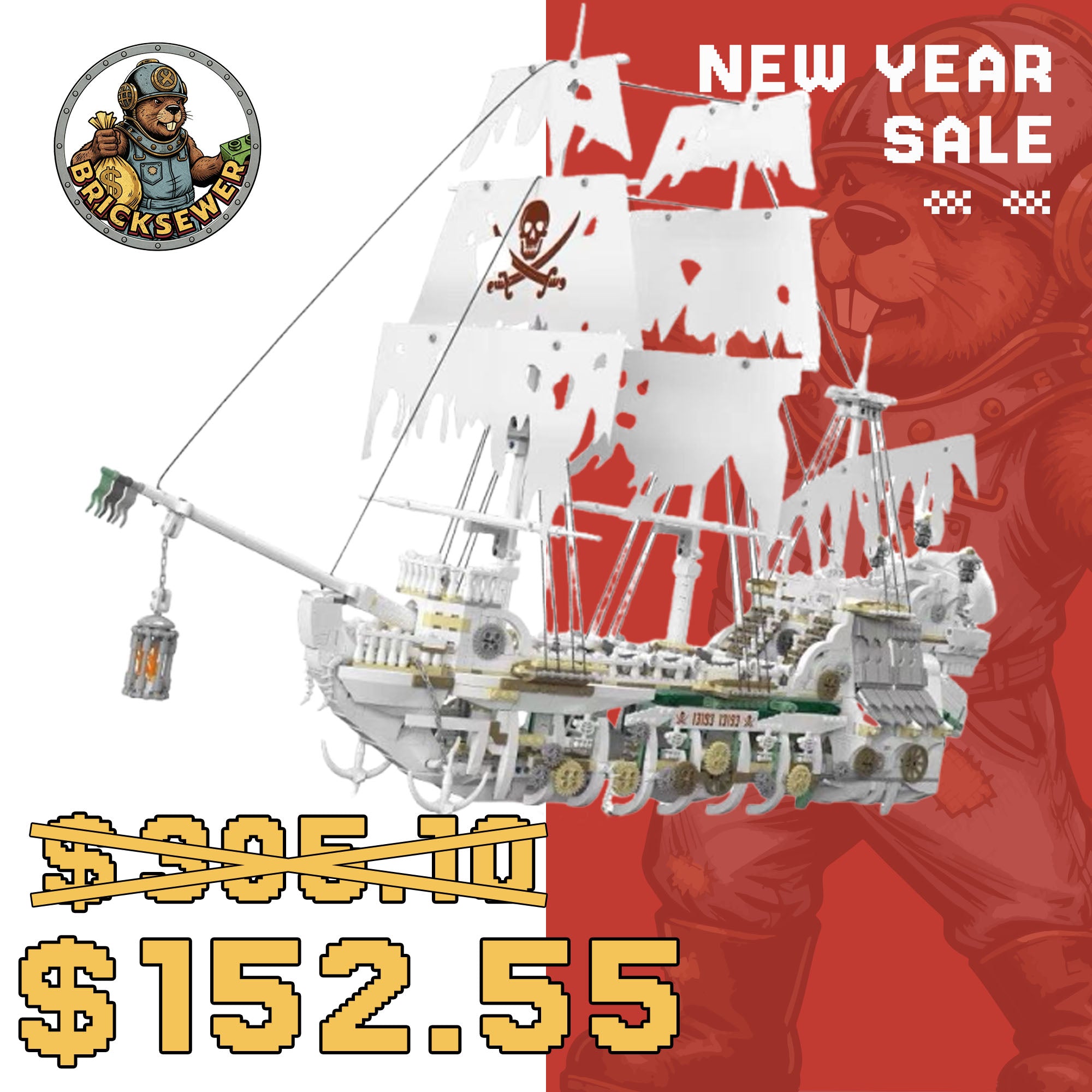 Mould King 13193 Styx Pirate Ship Building Model Set | 3,769 Pcs