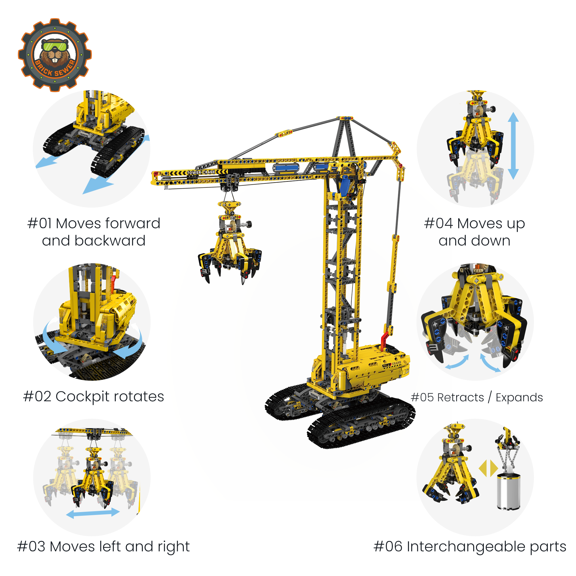 Only 8 left｜Crawler Tower Crane 1731pcs