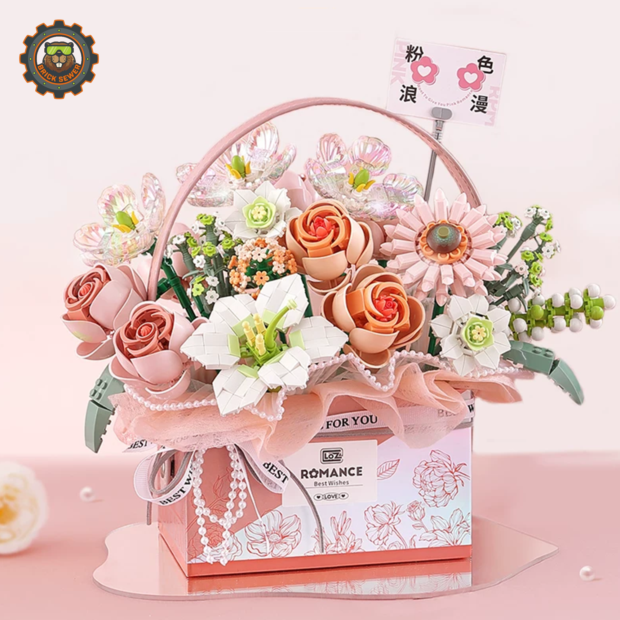 🌸 Pink Memories Flower Bouquet Building Set (1212PCS)